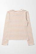 Stripe Crew Neck Long Sleeve T-Shirt Natural (2)