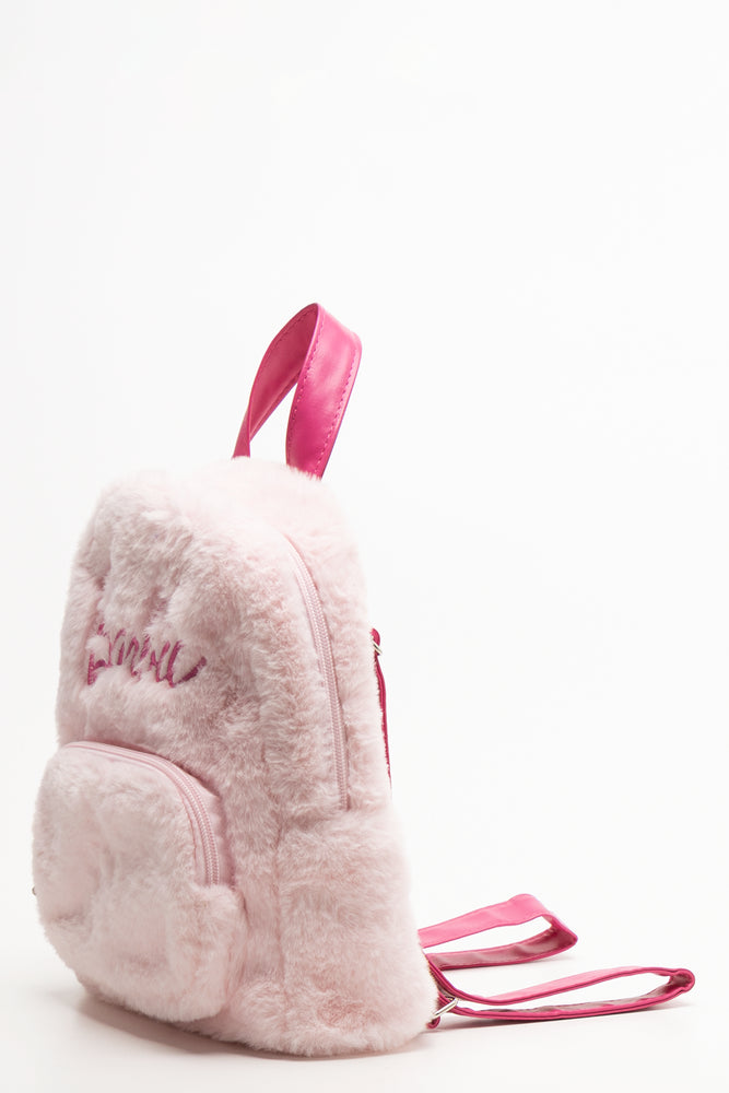 Barbie Fur Backpack Pink