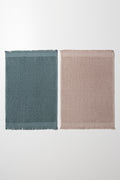 2 Pack Fringed Guest Towel Blue And Natural
