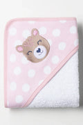Polka Dot Bear Hooded Towel Pink