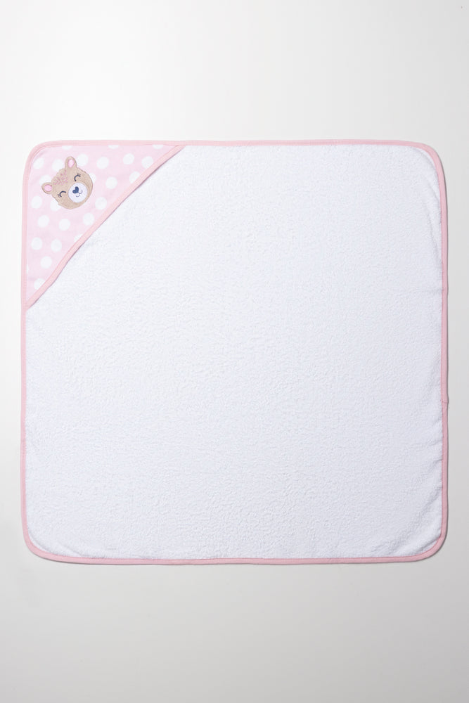 Polka Dot Bear Hooded Towel Pink (2)