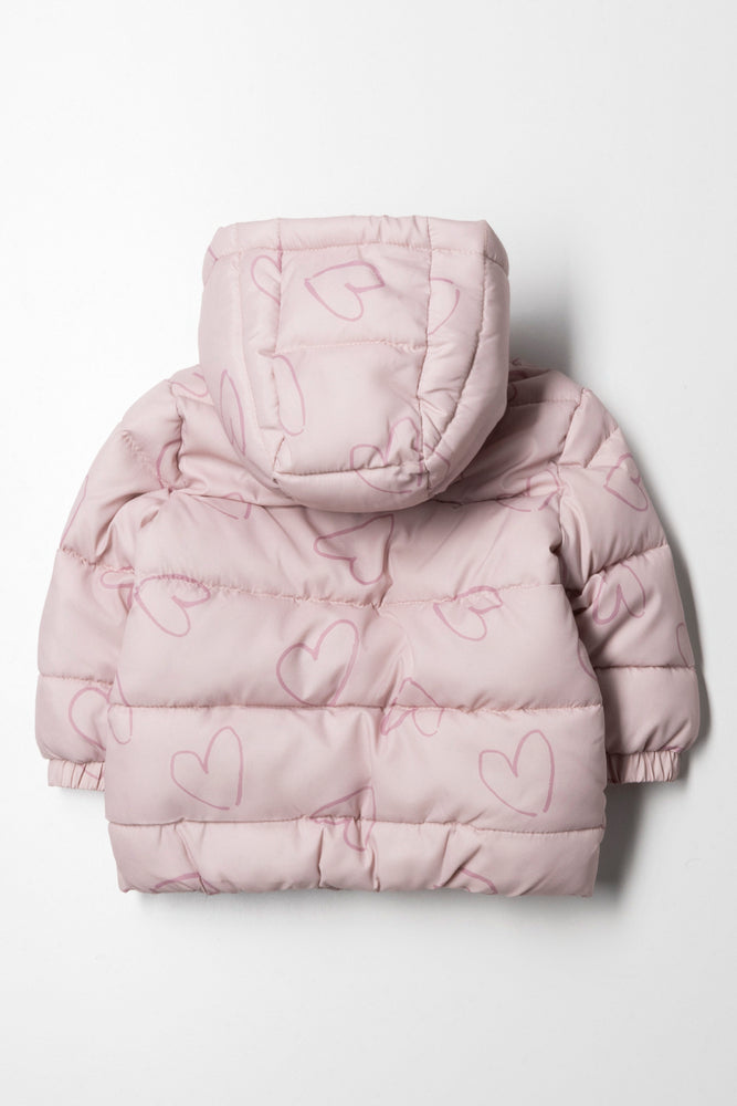 Hooded Puffer Jacket Pink (3)