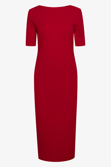 Side Ruched Bodycon Dress Red