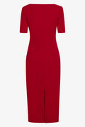 Side Ruched Bodycon Dress Red (1)