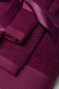 3 Pack Towel Gift Set Burgundy (1)