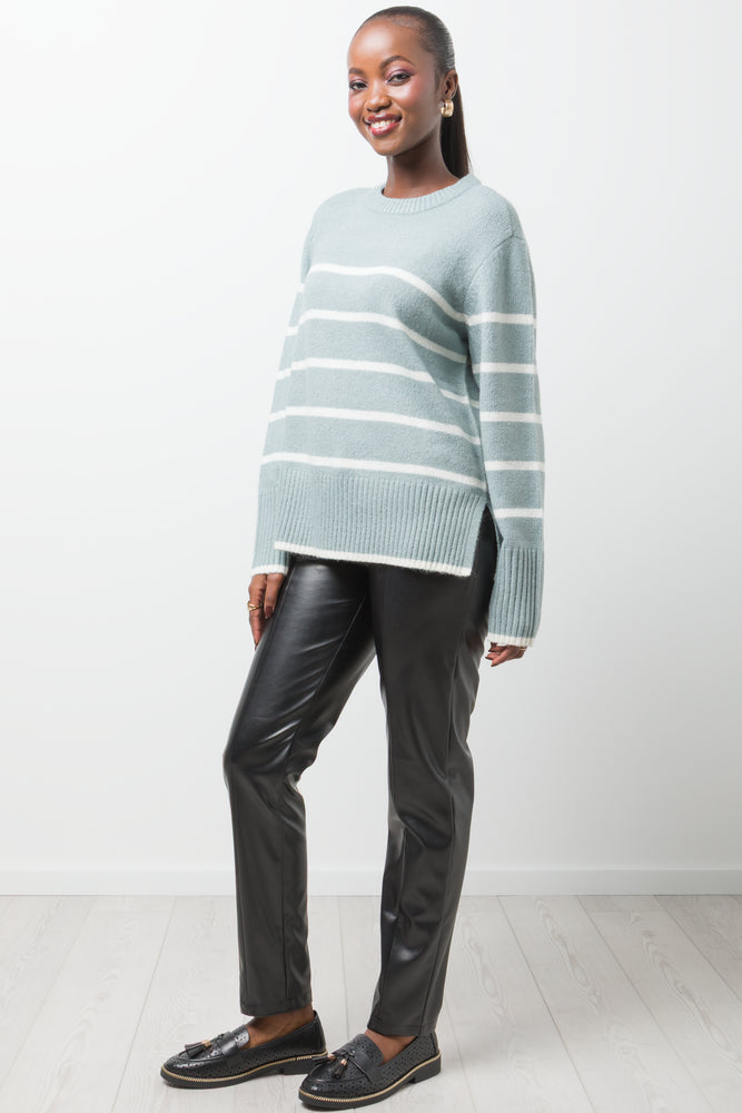 Stripe Jersey Light Green And White (1)