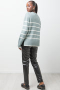 Stripe Jersey Light Green And White (2)