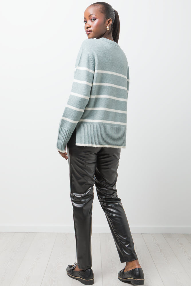 Stripe Jersey Light Green And White (2)