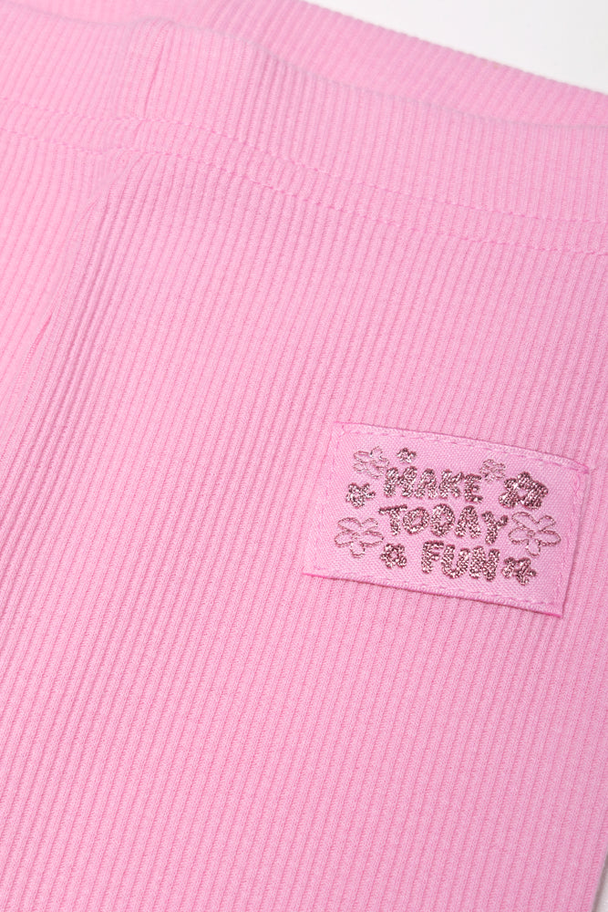 Rib Leggings Pink