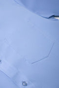 Short Sleeve Raised Collar Shirt Blue (1)