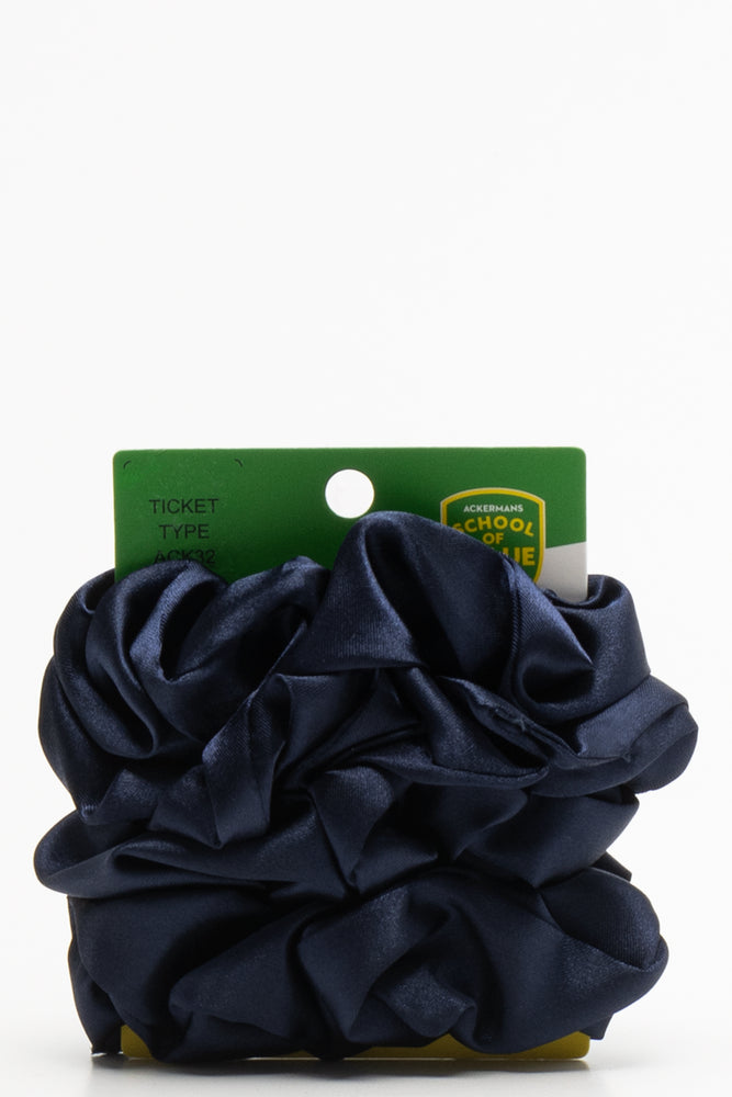 4 Pack Silky Scrunchies Navy