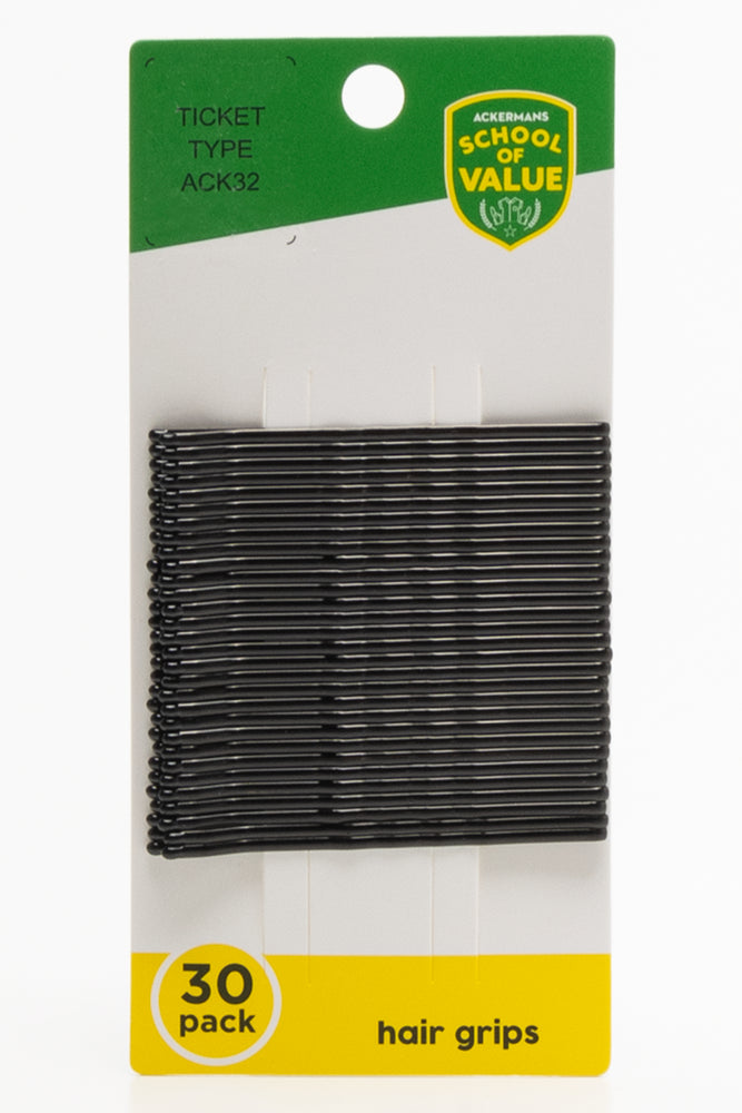 30 Pack 6Cm Hair Grips Black