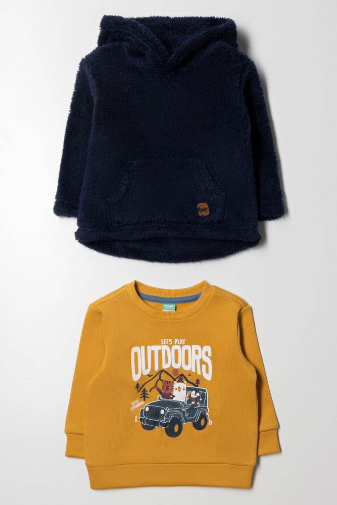 2 Pack Adventure Tracktops Navy And Yellow