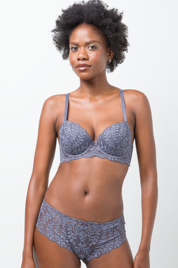 3 Pack Lace Boyleg Blue, Grey & Natural