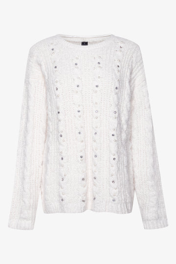 Diamante And Pearl Jersey Cream