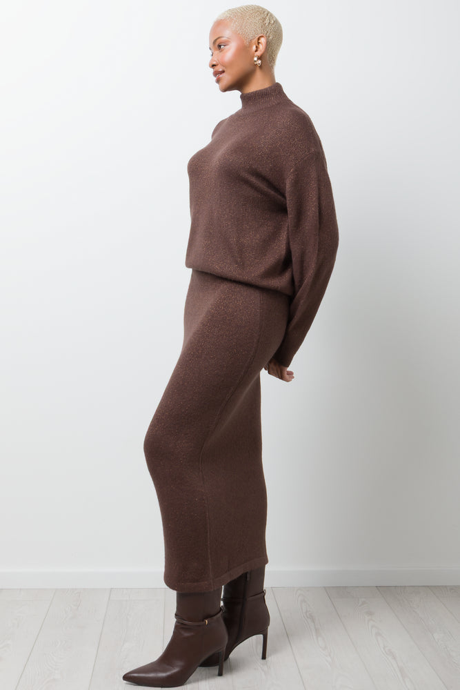 Lurex Jumper Brown