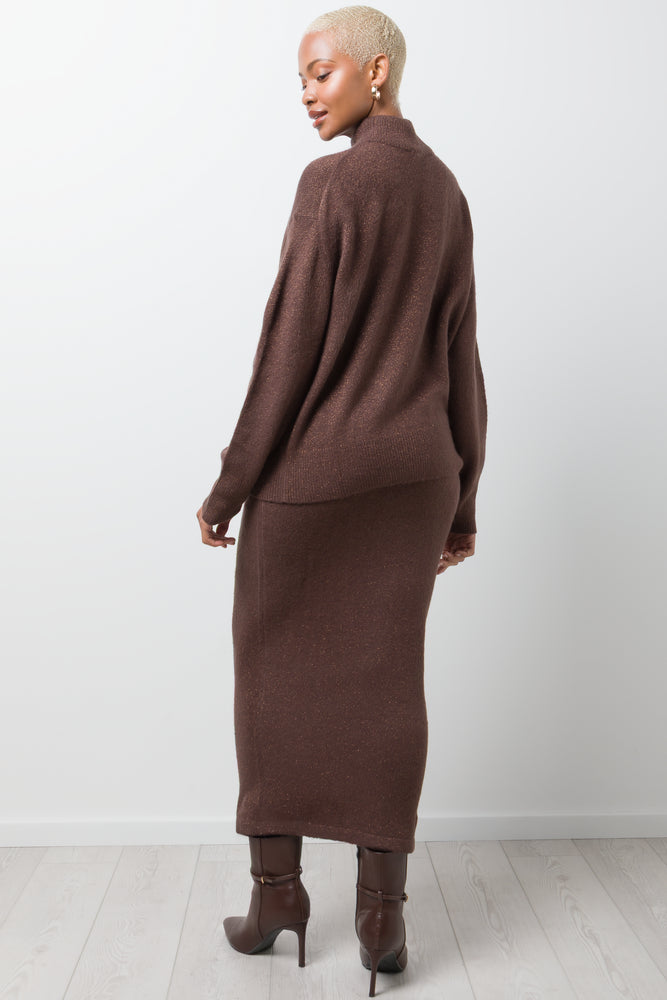 Lurex Jumper Brown (2)