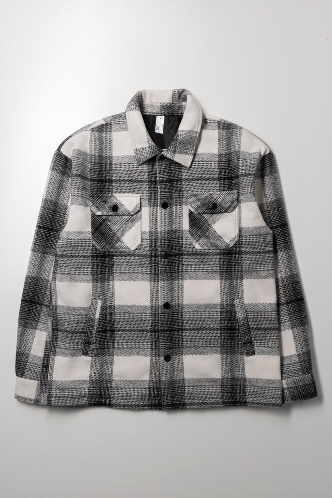 Melton Shacket Check White