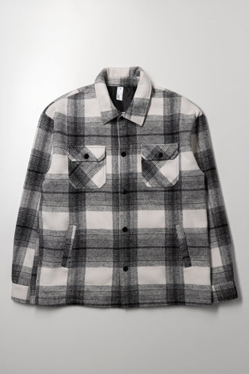 Melton Shacket Check White
