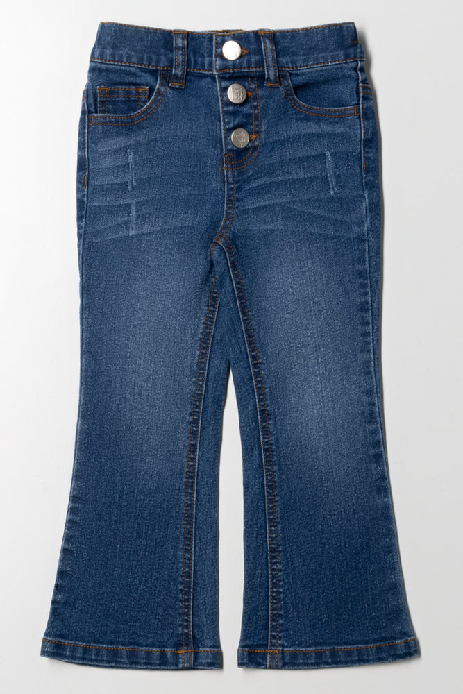 Flare Leg Denim Jeans Blue