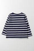 Stripe Long Sleeve T-Shirt Navy (2)