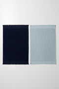 2 Pack Fringed Guest Towel Navy And Light Blue
