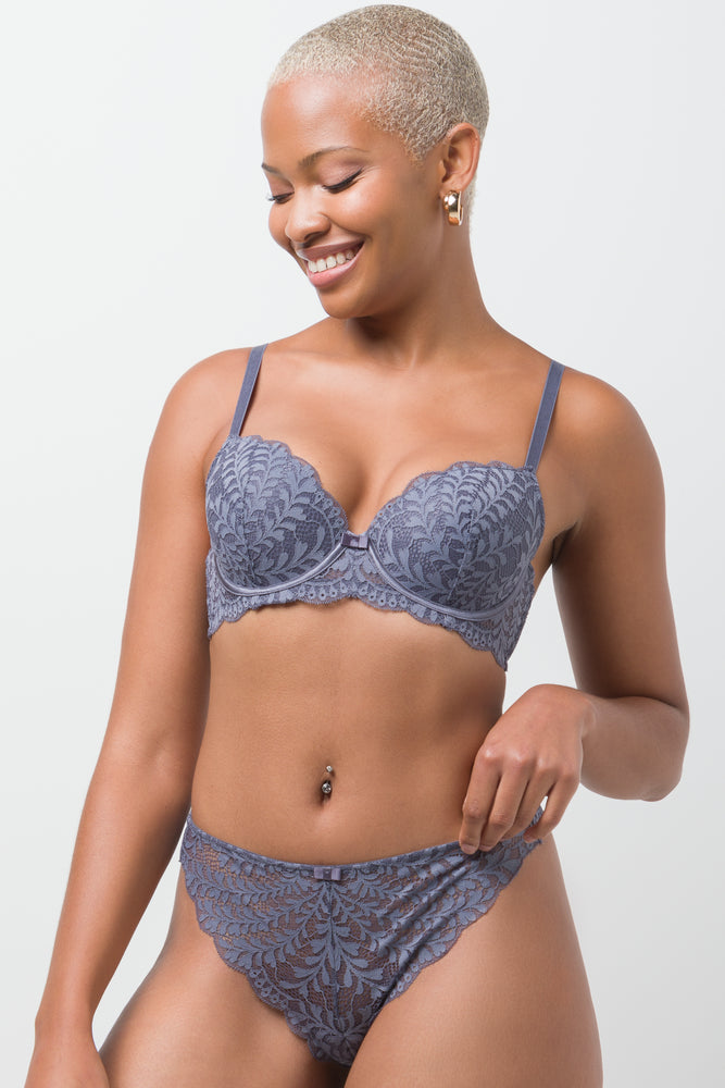 3 Pack Lace Thongs Blue And Natural