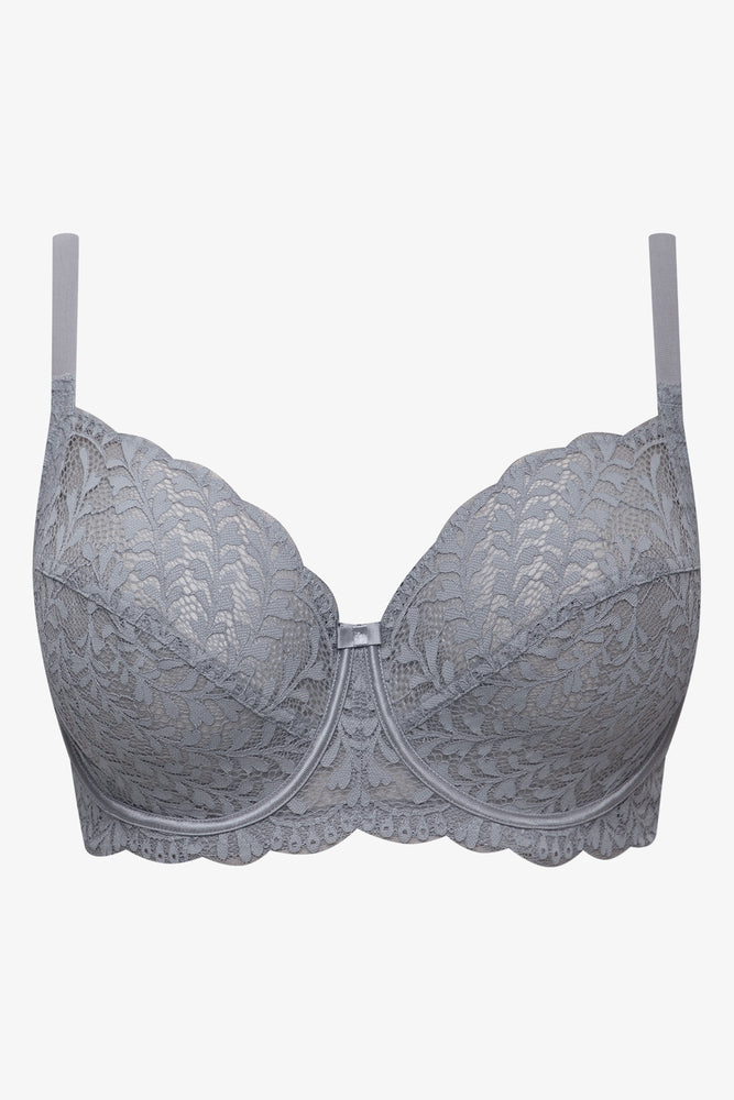 2 Pack Lace Non Padded Underwire Bras Blue And Grey