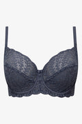 2 Pack Lace Non Padded Underwire Bras Blue And Grey (2)