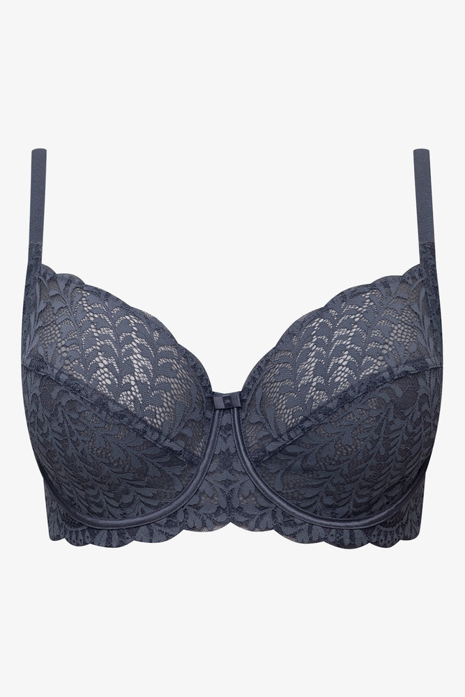 2 Pack Lace Non Padded Underwire Bras Blue And Grey (2)