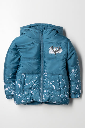 Batman Puffer Jacket Teal