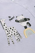 3 Pack Sleepsuit Grey, Blue & White (2)