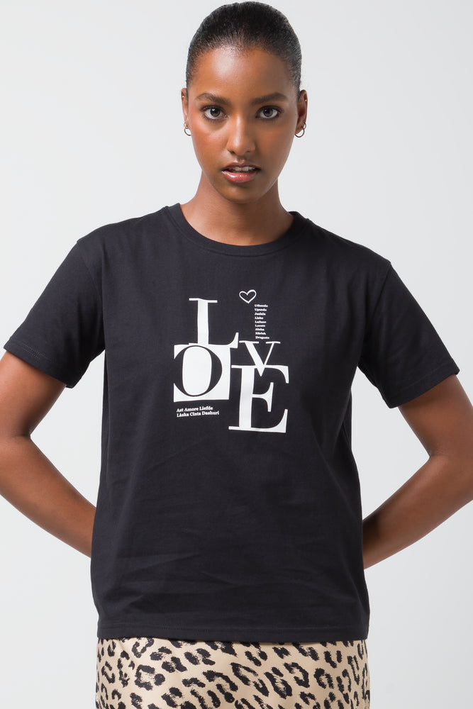 Love Short Sleeve T-Shirt Black