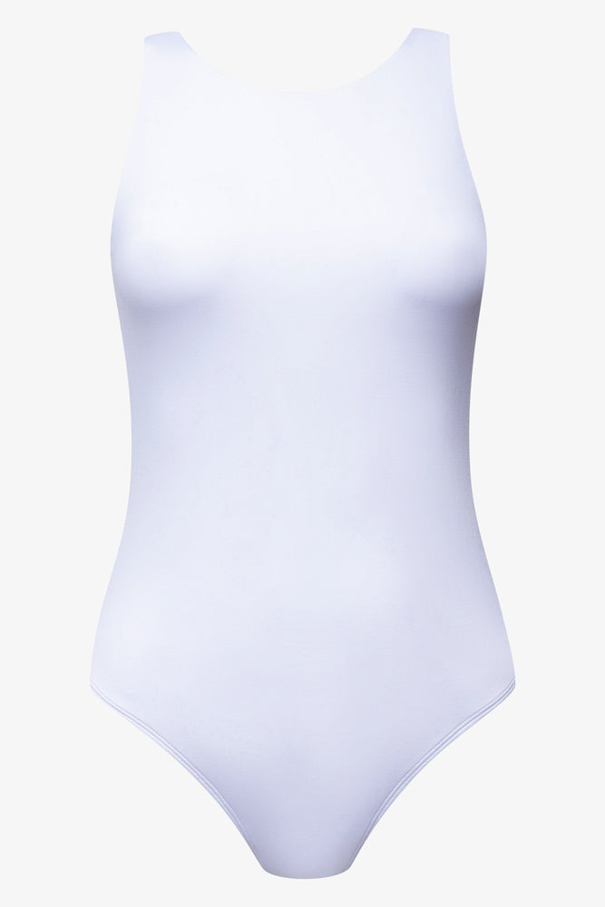 Matte Sleeveless Bodysuit White