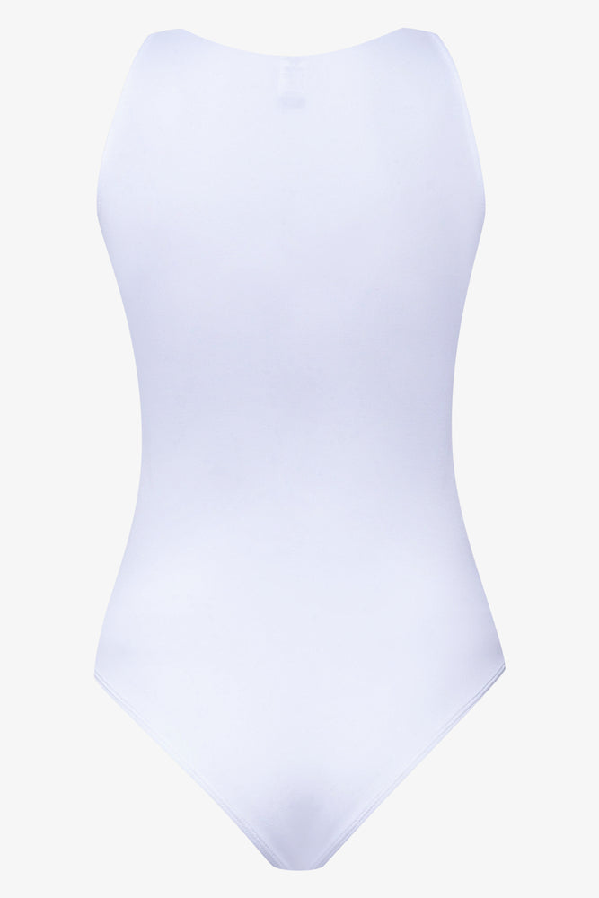 Matte Sleeveless Bodysuit White