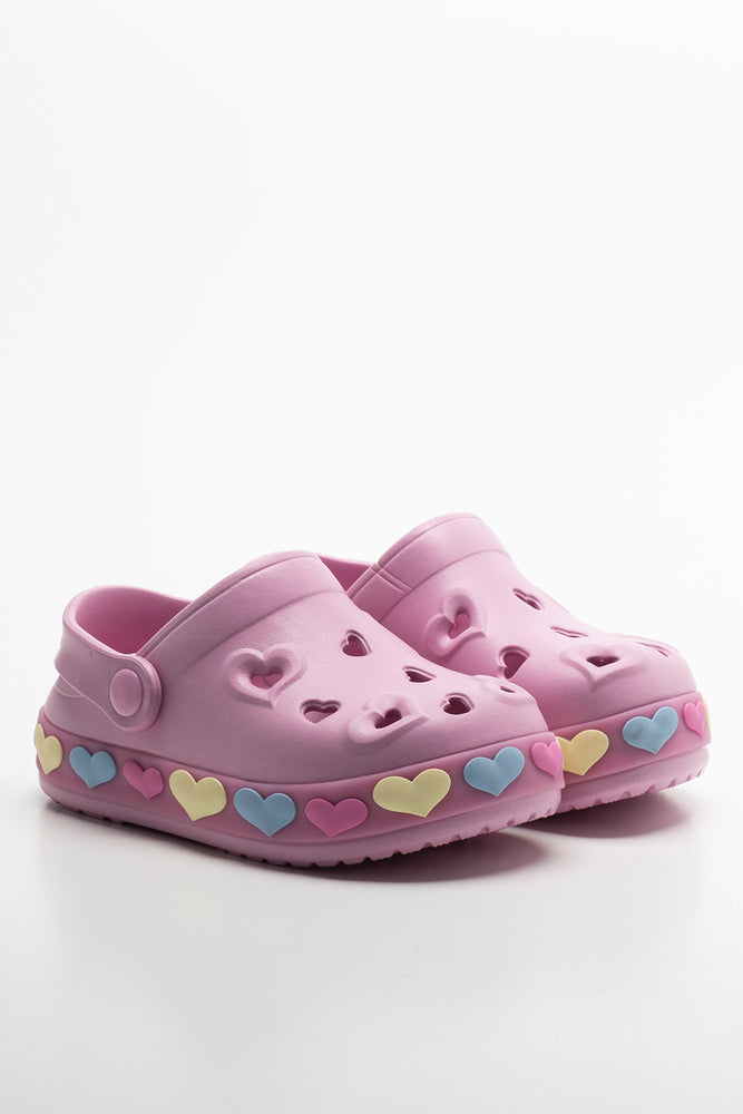 Heart Light Up Clog Pink