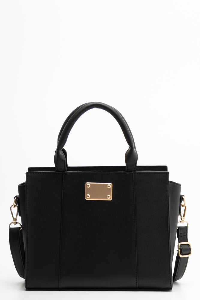 Mini Handbag With Gold Trim Black