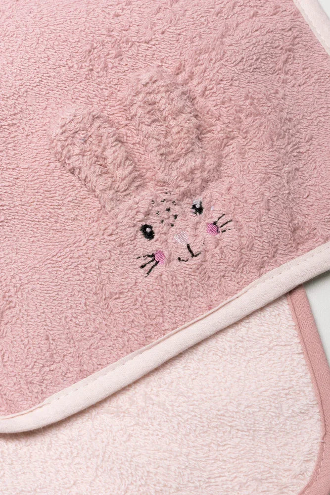 2 Pack Bunny Face Cloths Pink (1)