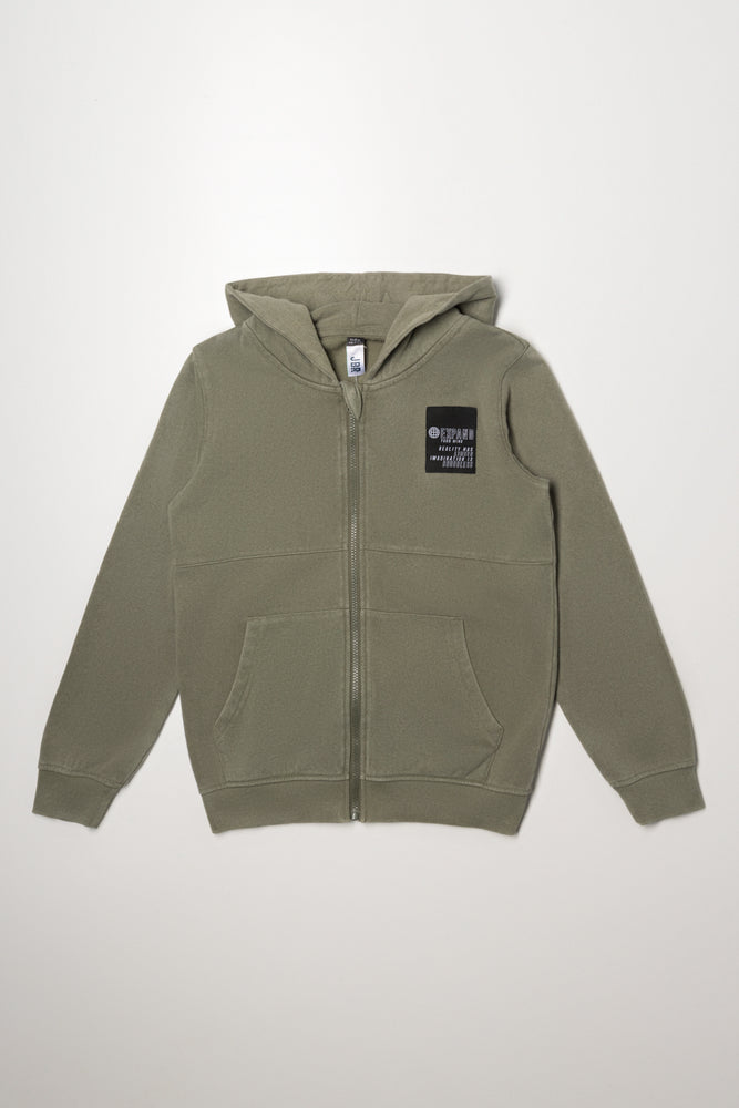 Zip Through Hooded Tracktop Green