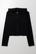 Zip Through Hoodie Black