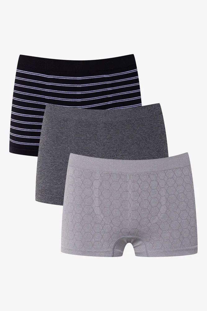 Seamless Boxers Black And Grey