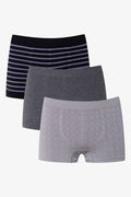 Seamless Boxers Black And Grey