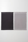 2 Pack Fringed Guest Towel Black And Grey