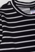 Long Sleeve Stripe Crew Neck Cream And Black (1)