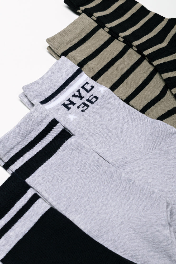 5 Pack Socks Black, Grey And Green (1)