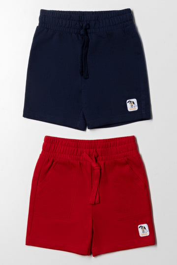 2 Pack Shorts Navy And Red