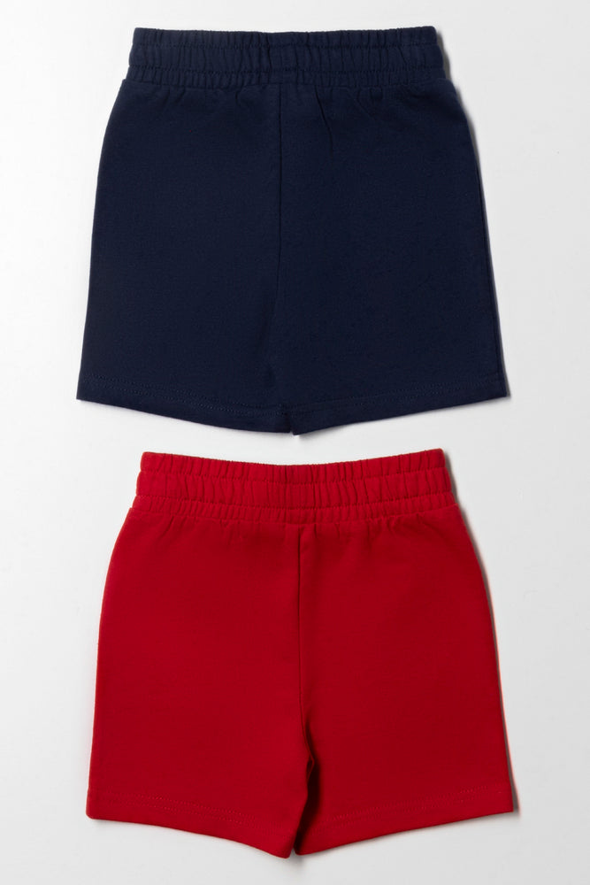 2 Pack Shorts Navy And Red (2)