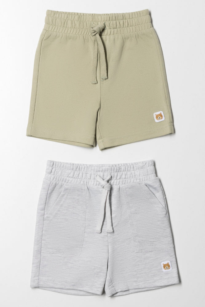 2 Pack Shorts Grey And Light Green