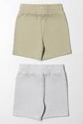 2 Pack Shorts Grey And Light Green (2)