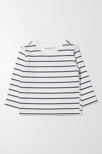 Stripe Long Sleeve T-Shirt Navy And White